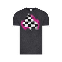 Vintage Black race flag glitter patch Vintage Tee - AdoDesignShop