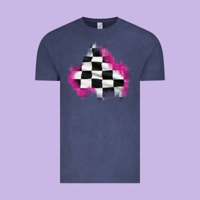 Race Flag Glitter Patch Vintage Tee Designed By Adodesignshop