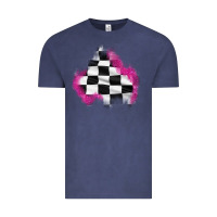 Vintage Denim race flag glitter patch Vintage Tee - AdoDesignShop
