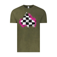 Vintage Olive race flag glitter patch Vintage Tee - AdoDesignShop