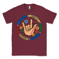 Burgundy advocate inclusion equity equality accept adapt Classic Tee - MaliasSmallBusiness