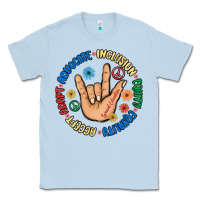 Dusty Blue advocate inclusion equity equality accept adapt Classic Tee - MaliasSmallBusiness