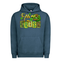 Pigment Midnight Navy St. Patrick's Kiss me i am irish Urban Hoodie - OliviaCreatesArt