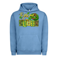 Pigment Pebble Blue St. Patrick's Kiss me i am irish Urban Hoodie - OliviaCreatesArt