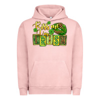 Pigment Salmon St. Patrick's Kiss me i am irish Urban Hoodie - OliviaCreatesArt