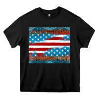 Black Leopard glitter American flag tumbler Heavy Core Tee - Neo Western
