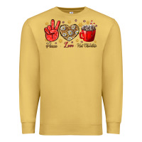 Antique Gold Peace love hot chocolate Premium Sweatshirt - NancyCooperArtShop