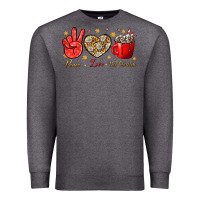 Charcoal Heather Peace love hot chocolate Premium Sweatshirt - NancyCooperArtShop