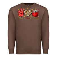 Chestnut Peace love hot chocolate Premium Sweatshirt - NancyCooperArtShop