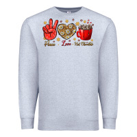 Heather Grey Peace love hot chocolate Premium Sweatshirt - NancyCooperArtShop