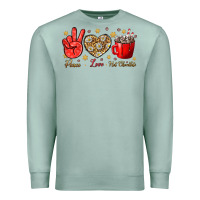 Seafoam Peace love hot chocolate Premium Sweatshirt - NancyCooperArtShop