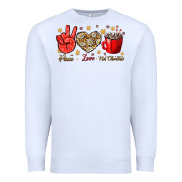 White Peace love hot chocolate Premium Sweatshirt - NancyCooperArtShop