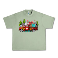 Oil Green cna nurse truck with cactus and sunflowers Urban Heavy Tee - AdoDesignShop