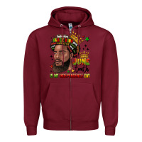 Burgundy juneteenth is my independence day Zipper Hoodie - LillyAllenDesigns