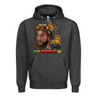 Charcoal Heather juneteenth is my independence day Zipper Hoodie - LillyAllenDesigns