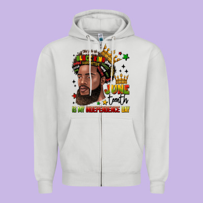 Juneteenth Is My Independence Day Zipper Hoodie Designed By Lillyallendesigns