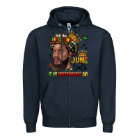 Navy juneteenth is my independence day Zipper Hoodie - LillyAllenDesigns