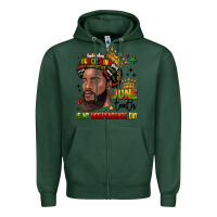 Sports Green juneteenth is my independence day Zipper Hoodie - LillyAllenDesigns