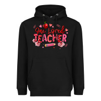 Black one loved teacher afro messy bun Heavyweight Hoodie - texasbilliewilder