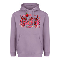 Lavender one loved teacher afro messy bun Heavyweight Hoodie - texasbilliewilder