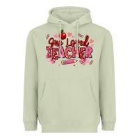 Matcha one loved teacher afro messy bun Heavyweight Hoodie - texasbilliewilder