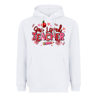 White one loved teacher afro messy bun Heavyweight Hoodie - texasbilliewilder