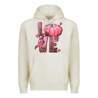 Oatmeal Heather love cancer pumpkin Premium Hoodie - texasbilliewilder