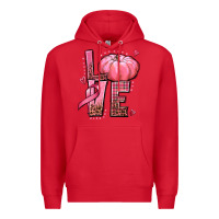 Red love cancer pumpkin Premium Hoodie - texasbilliewilder
