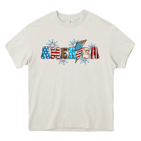 Cream Lightning bolt with America Heavy Core Tee - Neo Western