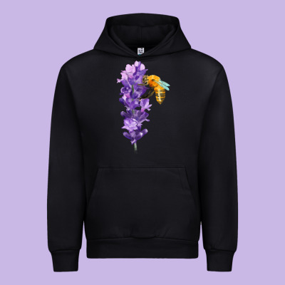 Honey Bee With Lavender Fa Element Urban Hoodie Designed By Fadigitalartstudio