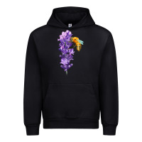 Forest Green honey bee with lavender fa element Urban Hoodie - FaDigitalArtStudio