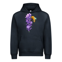 Navy honey bee with lavender fa element Urban Hoodie - FaDigitalArtStudio