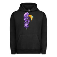 Pigment Black honey bee with lavender fa element Urban Hoodie - FaDigitalArtStudio