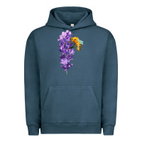 Pigment Midnight Navy honey bee with lavender fa element Urban Hoodie - FaDigitalArtStudio