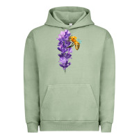 Pigment Oil Green honey bee with lavender fa element Urban Hoodie - FaDigitalArtStudio