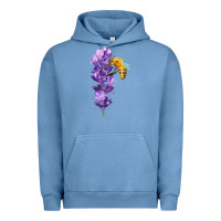 Pigment Pebble Blue honey bee with lavender fa element Urban Hoodie - FaDigitalArtStudio