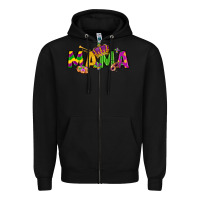 Black mama mardi gras Zipper Hoodie - LillyAllenDesigns