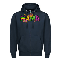 Navy mama mardi gras Zipper Hoodie - LillyAllenDesigns