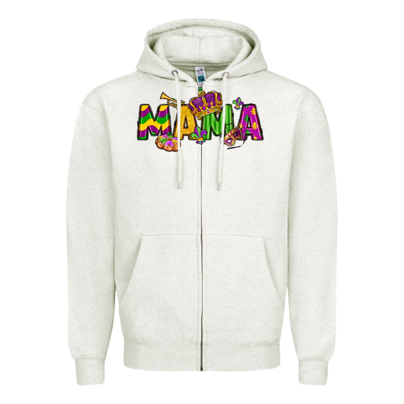 Mama Mardi Gras Zipper Hoodie by LillyAllenDesigns | Teevron