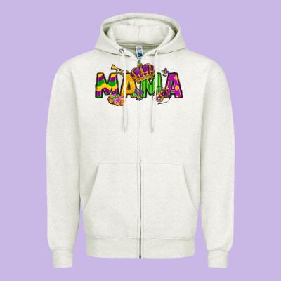 Mama Mardi Gras Zipper Hoodie Designed By Lillyallendesigns