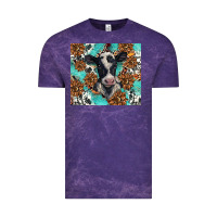 Cloud Purple western black and white cow Vintage Tee - BarkalooDesign