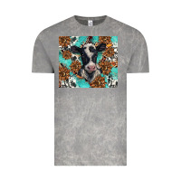 Cloud Rock western black and white cow Vintage Tee - BarkalooDesign