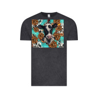 Vintage Black western black and white cow Vintage Tee - BarkalooDesign