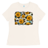 Bone cowhide sunflower pattern Ladies Tee - Zillion Design Studio