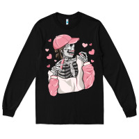 Black skeleton girl valentine's day Long Sleeve Tee - MaliasSmallBusiness