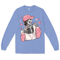 Colony Blue skeleton girl valentine's day Long Sleeve Tee - MaliasSmallBusiness