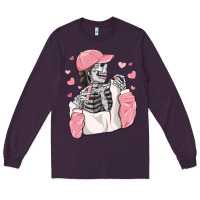 Plum skeleton girl valentine's day Long Sleeve Tee - MaliasSmallBusiness