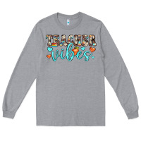 Heather Grey teacher vibes Long Sleeve Tee - JahusDesignShop