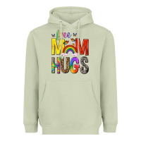 Matcha Free Mom Hugs with Butterflies Heavyweight Hoodie - texasbilliewilder