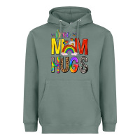 Sage Free Mom Hugs with Butterflies Heavyweight Hoodie - texasbilliewilder